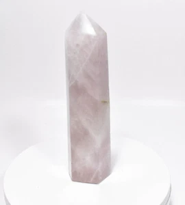 8.07" Beautiful Polished ROSE QUARTZ Crystal OBELISK Tower Madagascar P767 - Picture 1 of 10