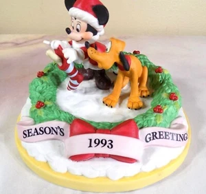 Disney Seasons Greetings 1993 Mickey and Pluto Table Top Decoration - Picture 1 of 5
