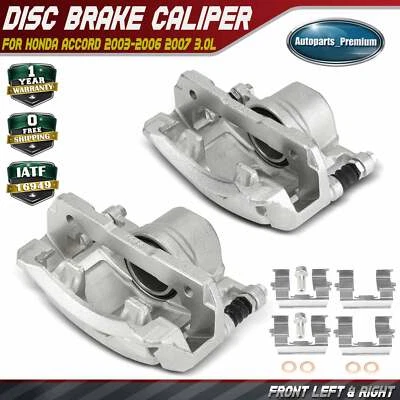 Par de pinzas de freno delanteras laterales con soporte para Honda Accord 2003-2007 2,4 L 3,0 L Foto 1 de 4