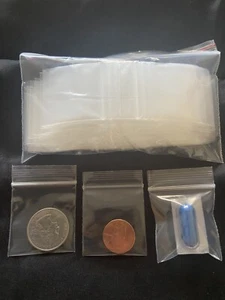 100 Clear Zip Top Seal 1.5”x1.5” Plastic Bags 2Mil Reclosable Jewelry SM Baggies - Picture 1 of 3