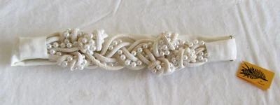 NWT Hassell N.C. Vtg Elegant Rayon & Faux Pearls Braided Adjustable Belt - Image 1 of 4