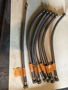 Lote de 7 nuevas mangueras flexibles trenzadas de acero inoxidable 16" x 3/8" COMP x 1/2" FIP - Imagen 1 de 4