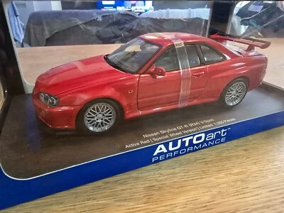 Autoart 1/18 77309 Nissan Skyline Gt-R R34 V Spec Bbs Special Wheel Active Red - Photo 1/4