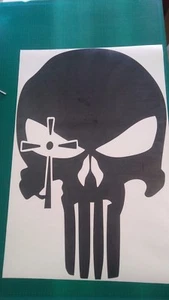 Skull Cross hair Hood Decal large auto vinyl sticker skull bone v6 20x30" - Picture 1 of 5