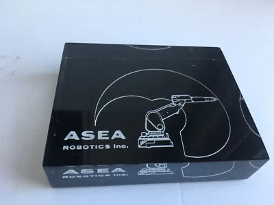 Vintage ASEA Robotics Lucite Paperweight IRB Sweden Industrial ABB Brown Bovery - Image 1 of 4