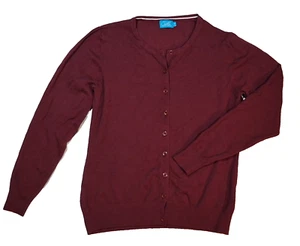 Cielo Long Sleeve, Button Down Front Cardigan Sweater - Burgundy - Sz M - Picture 1 of 7