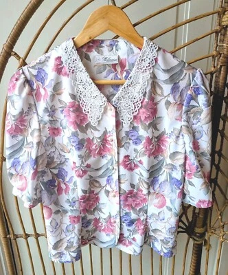 Vintage British 1980s AU 10-12 Cottagecore Prairiecore blouse Debenhams Classics - Image 1 of 4
