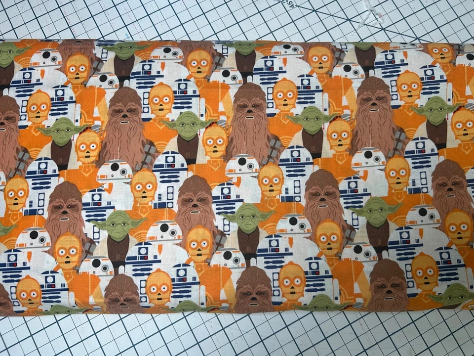 Star Wars Packed Darth Vader R2D2 Chewbacca Fabric Cotton Camelot- 1 YARD - Image 1 of 1