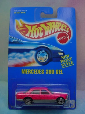 Hot Wheels MERCEDES 380 SEL ☆#229 Blue; pink; chrome ultra hots☆New Paint Style - Image 1 of 4