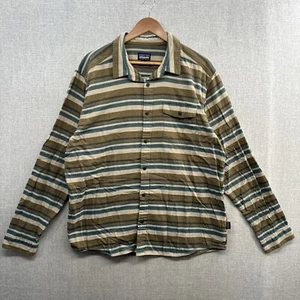 Camisa Patagonia Ligera Franela Fiordo Grande Verde Rayas Manga Larga Adulto - Imagen 1 de 16