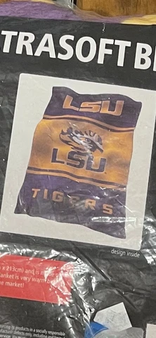 NWT LSU Tigers Logo Brands Micro Fleece Throw Blanket Lightweight 54”x 84” Cover