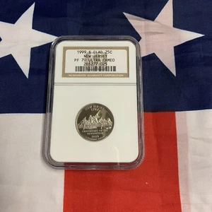 1999-S CLAD State Quarter New Jersey NGC PF70 Ultra Cameo. Stock Photo. - ST#05 - Picture 1 of 2