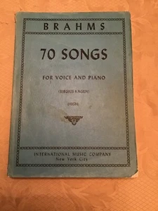 Used Brahms 70 Songs For Voice and Piano Sergius Kagen International Music Book - Picture 1 of 5