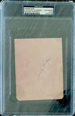 Sandy Koufax & Gil Hodges Dual Signed Album Page PSA/DNA Brooklyn Dodgers HOF WS - Image 1 of 4