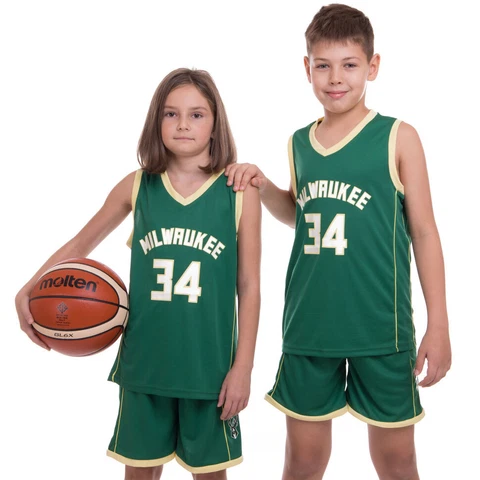 Milwaukee Bucks Giannis Antetokounmpo 34 Kids/Youth Green Nba Jersey and Shorts Cover