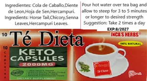 10 KETO Kapseln, 10 INCA'S HERBS Te Dieta (Bittertee) - Bild 1 von 1
