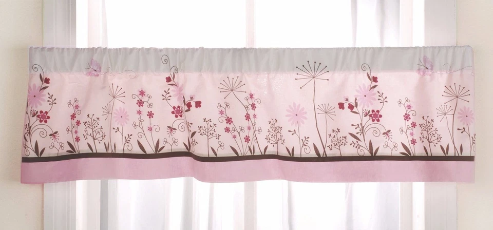 Kidsline Mariposa Prado Orgánico Ventana Cenefa Niña Guardería Floral Jardín Rosa Foto 1 de 1