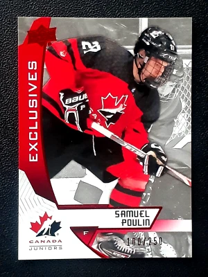 SAMUEL POULIN 2019-20 UD TEAM CANADA JUNIORS EXCLUSIVES NO 75 #100/250   47278 - Image 1 of 2