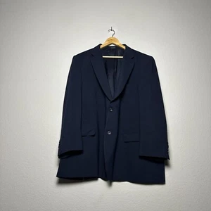 Pronto Uomo Woll Blazer Sport Mantel Jacke Herren 50R Navy Blau Business Formell Arbeit - Bild 1 von 18