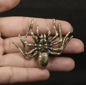 Brass Spider Figurine Small Animal Statue Table Office Home Decoration Toy Gifts - Picture 1 of 5
