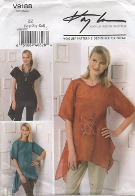 Vogue Sewing Pattern 9188 EASY Top Pull-on Bias Cut Shaped Hem Size 4 - 14 NEW - Image 1 of 4
