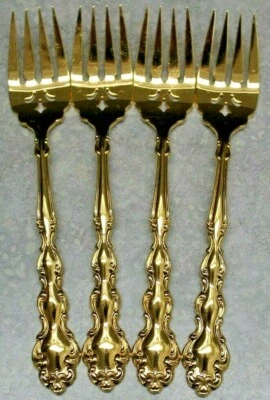 4 tenedores de ensalada ONEIDA Community dorado moderno barroco dorado 6 3/4" Foto 1 de 4