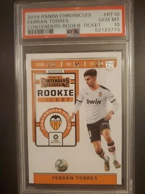 2019 Panini Chronicles Contenders Rookie Ticket Ferran Torres RC PSA 10 MINT GEM - Image 1 of 2