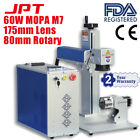 60W Mopa Jpt M7 Fiber Laser Marking Machine Laser Engraver With 80Mm Rotary Axis