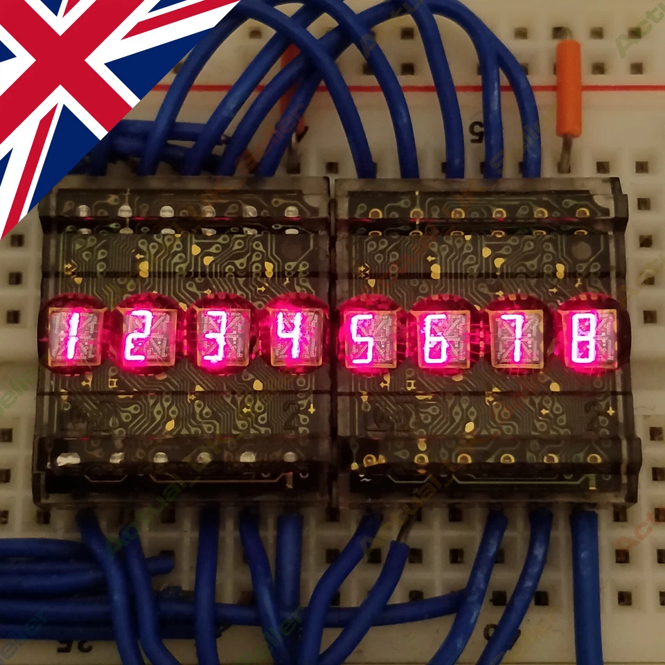 🇬🇧 2pcs HPDL-1414 alphanumeric red 17-segment LED bubble display,retro vintage - Image 1 of 3