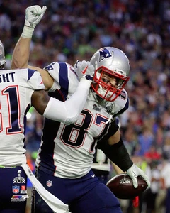 2015 SUPER BOWL 49 XLIX Rob Gronkowski TOUCHDOWN TD Patriots Gronk 8x10 photo - Picture 1 of 1