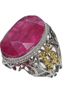 925 ruby fine gemstone rings  20mmx15mm - Picture 1 of 8