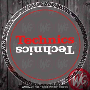 PAIR of DJ Turntable Slipmats 12 inch - TECHNICS SLIPMATS GRAY RED WHITE - Picture 1 of 1