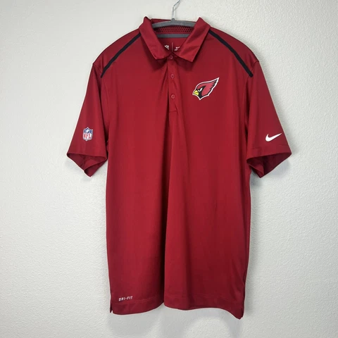 Nike Dri-Fit Men’s Polo Shirt Arizona Cardinals Sz L Red NFL Football Cover