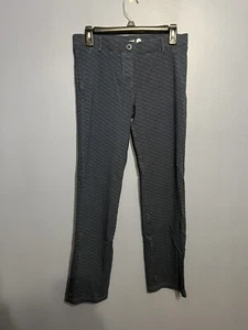 Betabrand elegante Yogahose mittelblau Muster Stretch gerades Bein - Bild 1 von 5