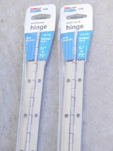 2 PACK! 1-1/16" x 72" Hinge Steel Nickel Finish Continuous Full Surface Mount ES - Picture 1 of 8