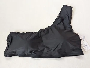 J Crew Ruffle One Shoulder Bikini Top Womens XXL Black - Picture 1 of 14