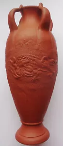 HTF Antique CHINESE XIXING redware ZISHA TERRACOTTA dragon 6" UNUSUAL TOP VASE - Picture 1 of 8
