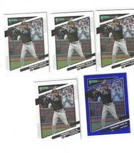 5 2021 DONRUSS FERNANDO TATIS 3X  BASE 1 SP SLAM DIEGO 1 BLUE HOLO PADRES  - Picture 1 of 1