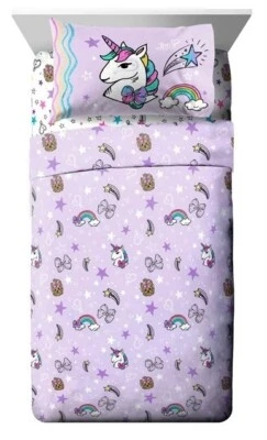 Jojo Siwa Sparkle Shine Kids 4-Piece Full Sheet Set, Microfiber Pink Nickelodeon - Image 1 of 4