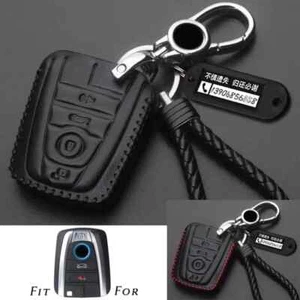 Genuine Leather Car Remote Smart Key Fob Case Cover Holder For BMW i3 i8 series - Picture 1 of 10