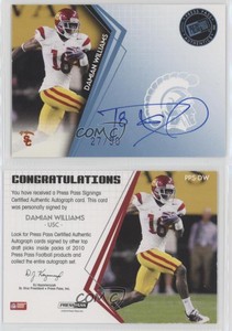 2010 Press Pass Signings Blue /50 Damian Williams #PPS-DW.1 Rookie Auto RC