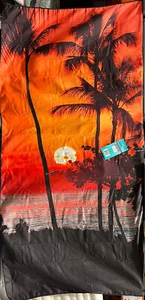 Whitley Willows Reversible Microfiber Beach Towel, large 35" x 70", Sunset, NEW - Picture 1 of 4