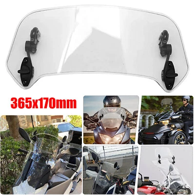 Motorcycle Motorbike Clip On Windshield Wind Screen Deflector Extension Spoiler - image 1 of 4