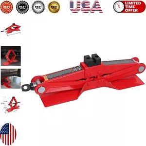 Durable Portable Scissor Jack with Wide Base and PVC Saddles - 3000 lb Capacity - Picture 1 of 9