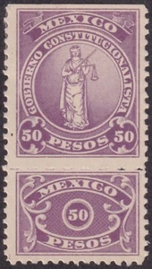 F-EX49195 MEXICO 50$ REVENUE GOBIERNO CONSTITUCIONAL. - Picture 1 of 1