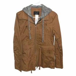 Love Tree Brown Utility Jacket Built in Hoodie S - Picture 1 of 8