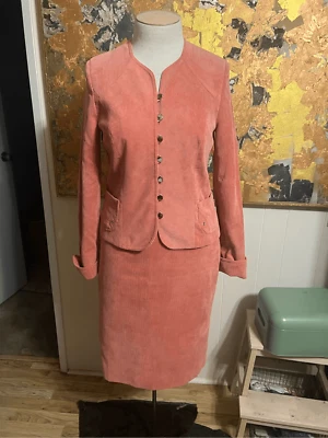 Traje Falda Pana Albaricoque Marca Jersey Retro Para Mujer M Foto 1 de 4