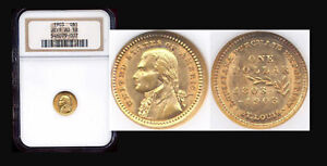 1903  $1 GOLD-JEFFERSON NGC AU58 MINT LUSTER GOLD COMMEMORATIVE++ 