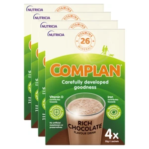 Complan Delicious Chocolate Flavour Drink, 4 x 55g Sachets x 4 for Nutrition - Picture 1 of 4