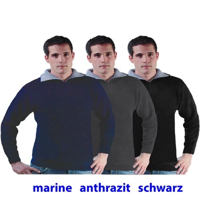 Arbeitspullover Troyer Pullover marine schwarz anthrazit  M L XL XXL 3XL 50 - 58 - Bild 1 von 4